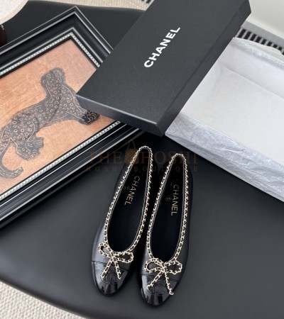 CHANEL SLINGBACK HEELS FLAT BLACK 6.5CM SIZE 35-42 - Women US 5= EU 35= 22.5 cm= UK3