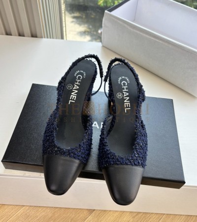 CHANEL MARY JANE FLATS LAMBSKIN LINING LEATHER SOLE BLUE WOMEN'S SIZE 35-42 MASTER QUALITY - Women US 5= EU 35= 22.5 cm= UK3